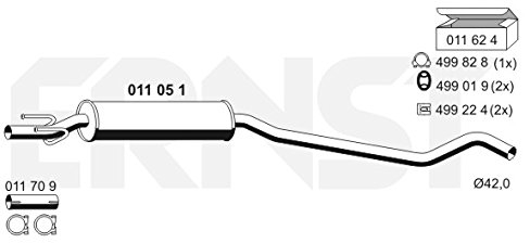 ERNST 011051 Mittelschalldämpfer