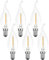 NCC-Licht 6 x LED Filament Kerze Windstoß 1W fast wie 15W klar E14 120lm Glühlampe Fadenglühbirne warmweiß 2700K