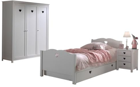 Vipack 'Autobett Amori Waschtisch Zimmer-Holz weiß 4-teilig, weiß, 159 x 57 x 190 cm