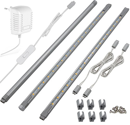 Cefrank LED Unterbauleuchte, 3 er-Set Schrankleuchten, 11W 860lm, 3000k Warmweiß vitrinenbeleuchtung