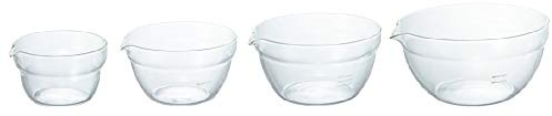 HARIO KB-2518 Single-Mouth Bowl, Heat Resistant Glass, Set of 4, Multi Balls, Clear, Made in Japan