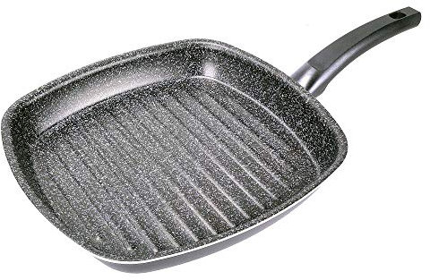 ALLUFLON Tradizione Italia Grillpfanne 28 cm, Aluminium, Schwarz, 28 cm