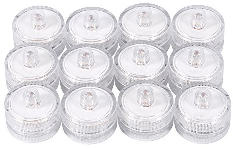 Tauchfähige LED-Leuchten, 12 Stück wasserdichte elektronische Unterwasser-Teenachtslampe mit rundem Licht für Aquarium, Garten, Pool, Teich, Party, Hochzeit, Halloween, Weihnachtsbeleuchtung (bunt)