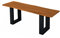 SAM Sitzbank 120x40 cm Esra, Akazien-Holz, Massive Holzbank, echte Baumkante, Bank mit schwarz lackierten Metallbeinen