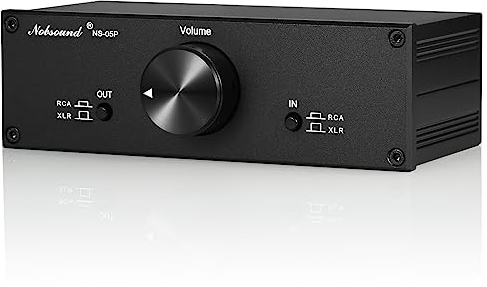 Nobsound Mini Fully-balanced/Single-ended Passive Preamp; Hi-Fi Pre-amplifier; XLR/RCA Volume Controller for Active Monitor Speakers (Black)
