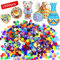Csdtylh 1000 Stück Mosaikfliesen, Glas-Mosaikfliesen zum Basteln, Bulk, gebeizte Mosaik-Glasstücke, Mosaikzubehör für Heimdekoration, Kunsthandwerk, DIY-Projekte, transparent (quadratisch)