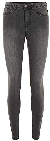 VERO MODA Damen Vmtanya Mr S Piping Jeans Vi207 Noos Skinny Jeans ,Dark Grey Denim,S L30