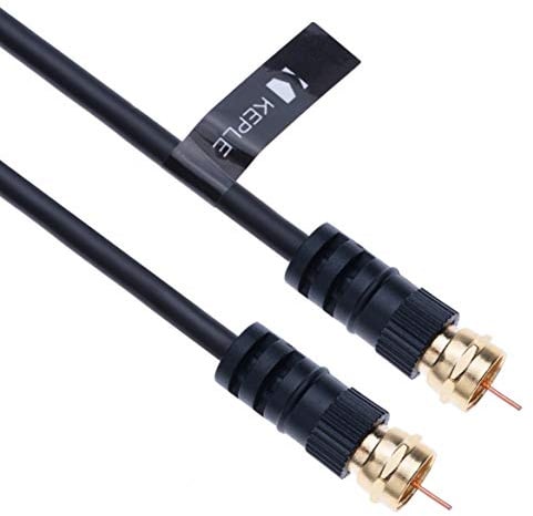 Keple Coaxial Aerial Cable with Male F-F Pin Connectors for TV Satellite Sat Freesat Sky Virgin BT HDTV DVB DVD Radio/Coax Ariel Freeview Lead Television Antenna Cord Broadband – 1.5 m Black