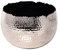 Ivyline Round Hammered Planter Bowl in Nickel/Black - UV Stable & Waterproof Premium Quality Indoor Iron Decorative Flower Plant Pot - H21cm x D30cm