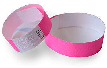 MP - Bracelets Tyvek 250 unités pour des événements, couleur Rose neon