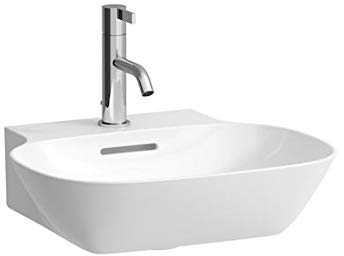 Laufen INO Handwaschbecken, 1 Hahnloch, mit Überlauf, 450x410, weiß, Farbe: Weiß - H8153010001041