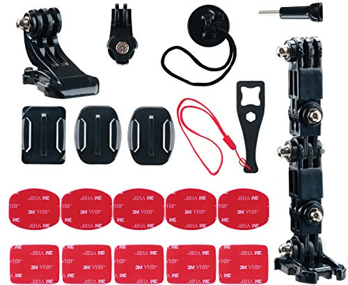 PROVO Helmet Mount Front + Side Kit, for Action Camera Compatible with GoPro 8/7/6/5/4
