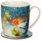 Puckator Jan Pashley Christmas Robin Porcelain Tea Coffee Mug & Coaster Set - Funny Home Accessories - Cute Gifts for Girlfriend - Large Mugs for Men Women Hot Drinks Cups Presents Secret Santa Gift