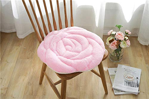 CCTYJ Rose Fleur Coussin Chaise de Bureau Coussin Automne et Hiver Tatami en Peluche rembourré Coussin Chaise Coussin Tapis de Sol-Coussin de Chaise Rose Poudre Tendre_45 x 45 cm