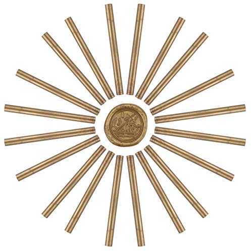 CRASPIRE 20 Stück Klebepistole Siegel Wachsstifte 11mm Für Vintage Wachs Siegelstempel Und Brief Einladungskarten Weinflasche Geschenkpaket Dekoration (Bronze)