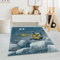 Carpetsale24 Kinderteppich Pinguin-Iglu-Design Pastellfarben Blau 120 cm Rund - Kurzflor Teppich Kinderzimmer Spielteppich Babyteppich für Junge und Mädchen Extra Weich und Antiallergen Runder