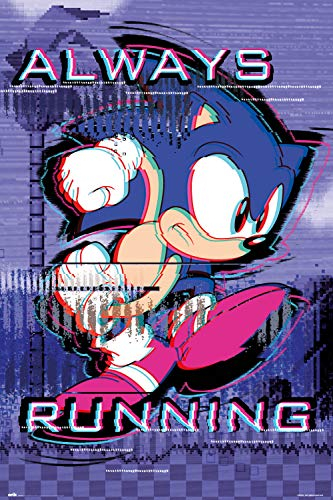 Grupo Erik: Poster Sonic - Always Running | Da Parete The Hedgehog, 61x91,5cm, Carta Lucida | Incorniciabile | Gamer, Gaming