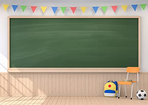 CORFOTO 10x6.5ft Stoff-Schule-Hintergrund, Fotografie, Klassenzimmer-Interieur, Tafel, Holzwand, Kindergarten, Mittelschüler, Online-Lernen, virtuelle Szene, Foto, Video, Kurs, Hintergrund