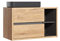 Mueble de Lavabo 100 cm Devon para lavabod sobre encimera, Mueble de Lavabo Colgante, Color Roble/Negro, Muebles de baño Modernos