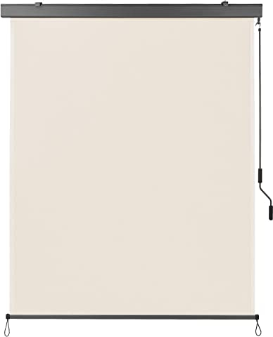 LIFERUN Tende da Sole per Balconi Frangivista Balcone, Protezione Solare in Metallo e Poliestere, Resistente ai Raggi UV, Protezione Dal Vento e Sguardi Indiscreti, con Manovella, 250x140cm, Beige