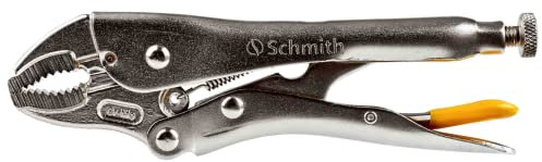 Schmith Gripzange 180 mm - Klemmzange Aus Cr-Mo Stahl - mit Einstellschraube und Auslösehebel - Universalzange zum Crimpen von Kabelschuhen - Feststellzange