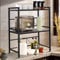 HUOLE Allungabile 3 Tier Mensola Microonde/ripiano microonde/scaffale cucina/mobile per microonde/supporto per Forno a Microonde Organizer Cucina Salvaspazio(40/64 * 36,5 * 78 cm (nero))