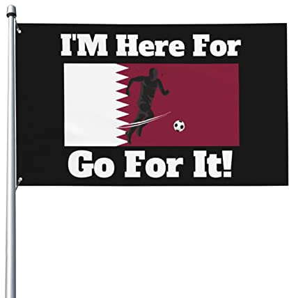 I Cheer for Qatar Flag 9,1 x 1,5 m, Terrasse, Garten, Rasen, Willkommensdekoration, Banner, Indoor-Home-Party-Flaggen