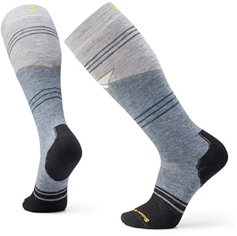 Smartwool Unisex Snowboard Full Cushion Mountain Geo Pattern OTC Socken, Pewter Blue, L