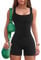 JN JANPRINT Jumpsuit Damen Kurz Eng Yoga Bodysuit Overall Stretch Bodycon Tank Top Sommer Romper Sexy One Piece Bodycon Ärmellose Sportanzug Einteiler Ganzkörperanzug Trainingsanzug
