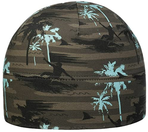 maximo Surfing Kids Beanie Kindermütze Kinderbeanie Sommermütze Mütze Kinder - Made in Germany Sommer Frühling-Sommer - 53 cm dunkeloliv