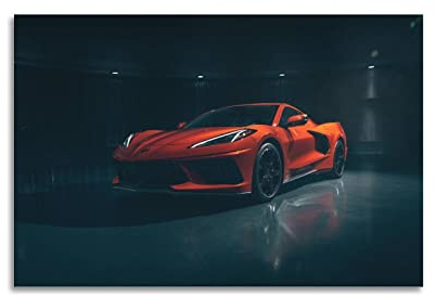Supercar Poster für Chevy Corvette Rennauto, dekoratives Gemälde, Leinwand, Wand- und Kunstbild, Familien-Schlafzimmer, Dekoration, 40 x 60 cm