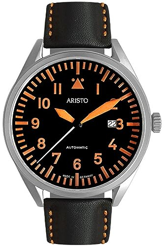 Aristo Herren Uhr Armbanduhr Fliegeruhr Automatik 3H223 Leder