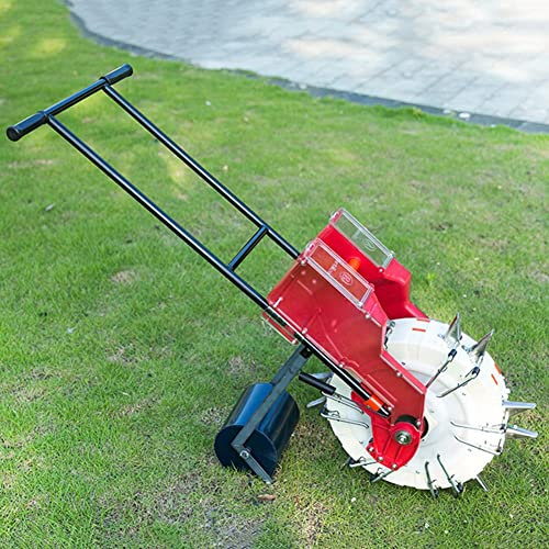 Seminatrice a spinta da giardino, seminatrice a spinta da giardino di precisione, seminatrice da prato 2 in 1 e spandiconcime, seminatrice di grano a spinta manuale, distributore di semi agricoli ( Si