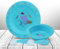 George Pig Geschirr-Set für Kinder – Teller, Schüssel, Gabel und Löffel, Frühstück, Mittagessen, Abendessen Set für Kinder ab 6 Monaten, wiederverwendbar, BPA-frei, blau, 4-teilig