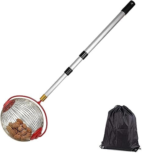 OBALY Nusssammler Pekannusserntemaschine Garten Rollende Nusserntemaschine Outdoor Tools Sammler mit Teleskopstiel für Bälle/Walnüsse/Pekannüsse/Golf/Nerf Darts (23.88cm)