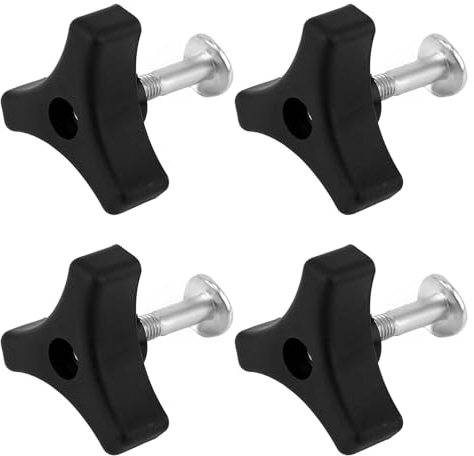 NQEUEPN 4 Sets Lawn Mower Handle Bolts, Triangle Handle Knob Nut Screw Bolt Lawnmower Handle Wing Nut Universal Fixing Nut Replacement Parts for Honda & Most Lawn Mower Machine Accessories Supplies