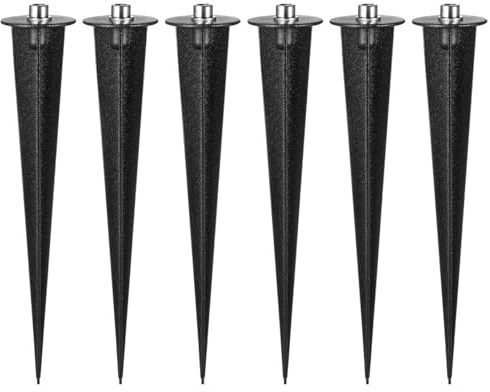 Happyyami Garden Ground Spike 6pcs Plastic Replacement Stakes 16 cm Threaded Spike Stake for Outdoor Landscape Walkway Flood Lights