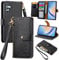 VEEMOS Zipper Wallet Case for Samsung Galaxy A34 5G Phone Case with Purse Card Holders RFID Blocking Leather Flip Case Book Cover Wrist Strap Women - Black