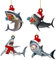 Acryl Anhänger Weihnachts Deko Cartoon Weihnachten Deko Weihnachtsbaum Anhänger Weihnachtsbaumschmuck Lustiger Weihnachten Ornament Funny Auto Haifisch Anhänger Christbaumschmuck(E)
