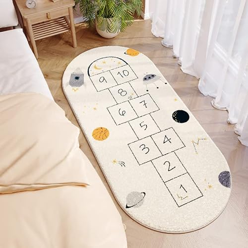 Kinderteppich Spielmatte Jungen & Mädchen Hüpfkästchen Teppich Kinderzimmer rutschfest Teppich, Schlafzimmer, Spielzimmer, Kindergarten (80 x 180cm)