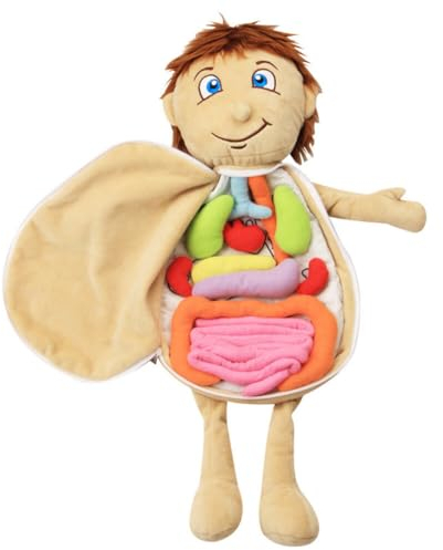 Surakey Modell Anatomie Puppe 3D Menschliche Körper Organe Plüschpuppe Früherziehung Lernspielzeug Mehrfarbiges Stofftier Montessori Lernpuppe Vorschul Kinder Abnehmbare Puzzle-Spielzeug ab 2 Jahren