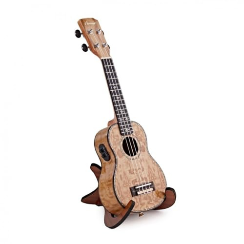Gear4music Ukulelenständer aus Holz, faltbar und tragbar | Robuste Lindenholzkonstruktion, klappbares tragbares Design, schönes Holzfinish, sicherer Platz für Ihre Ukulele