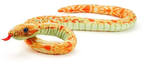 Zappi Co Jouet Serpent des Blés Jaune en Peluche 100% Recyclé (Longueur 100cm) Peluche Douce Écologique Jaune pour Bébés
