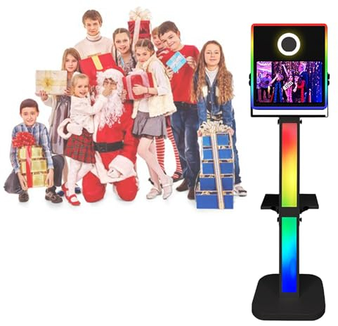 Tragbare Fotokabine, FüR 15,6'' Ipad Mit Rgb-Licht, Lcd-Bildschirm, Fernbedienung, Flightcase, FüR Ausstellungen, Partys, Hochzeiten,Black