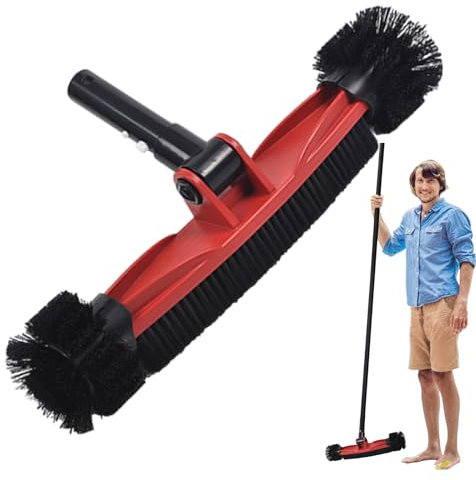 Sghtil Brosse de piscine avec poignée rotative à 180 °, brosse à algues avec poils solides, brosse de nettoyage pour parois de piscine