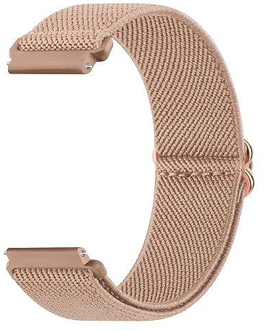 Amzpas Armband für Amazfit Bip U Pro Armband/Bip 3 Pro/Bip 3/Bip S/Bip S Lite/Bip U/Bip/Bip Lite für Damen Herren,Nylon 20mm Verstellbares Elastisches Ersatzarmbänder für Amazfit Bip 3 Pro (Milchtee)