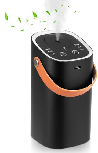 Auto-Lufterfrischer, Aromatherapie-Diffusor für ätherische Öle, Waterless Essential Oil Tragbarer Aroma Diffuser mit Automatisch Power-Off für Auto Zuhause Büro (Schwarz)