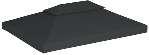 CLALER Pavillon Ersatzdach 3x4 Wasserdicht, Pavillon Dach 3x4 m Ersatzdach, Anthrazit