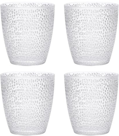 sourcing map 7oz Acrylic Drinking Glasses, 4Pcs Plastic Reusable Tumblers Drinkware Unbreakable Water Glasses Cup Stackable & Dishwasher Safe for Home Outdoors Restaurant, Transparent
