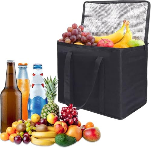 QXCFTW Cooler Bag, 35L Insulated Food Carrier, 1.5H Temperature Control, Keeps Your Food Hot or Cold, Large Capacity, Strong Weight-Bearing, Zipper Closure, for Picnics, Camping, Catering, Beach Days